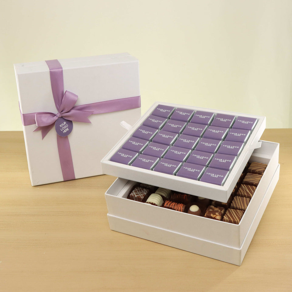Corporate customized premium chocolate 2-layer hard box