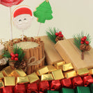 Christmas jolly decorated premium chocolate, cookies & sweets large leather tray