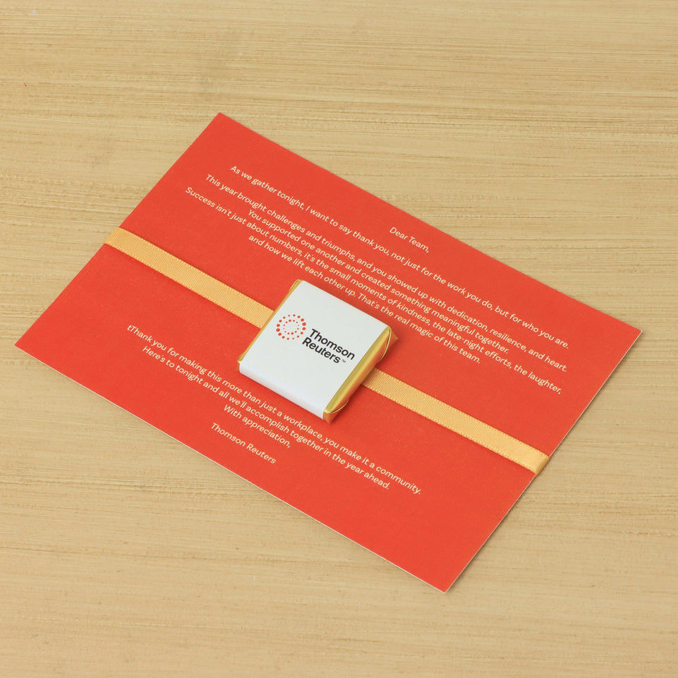 Set of 50 corporate customized premium chocolate card