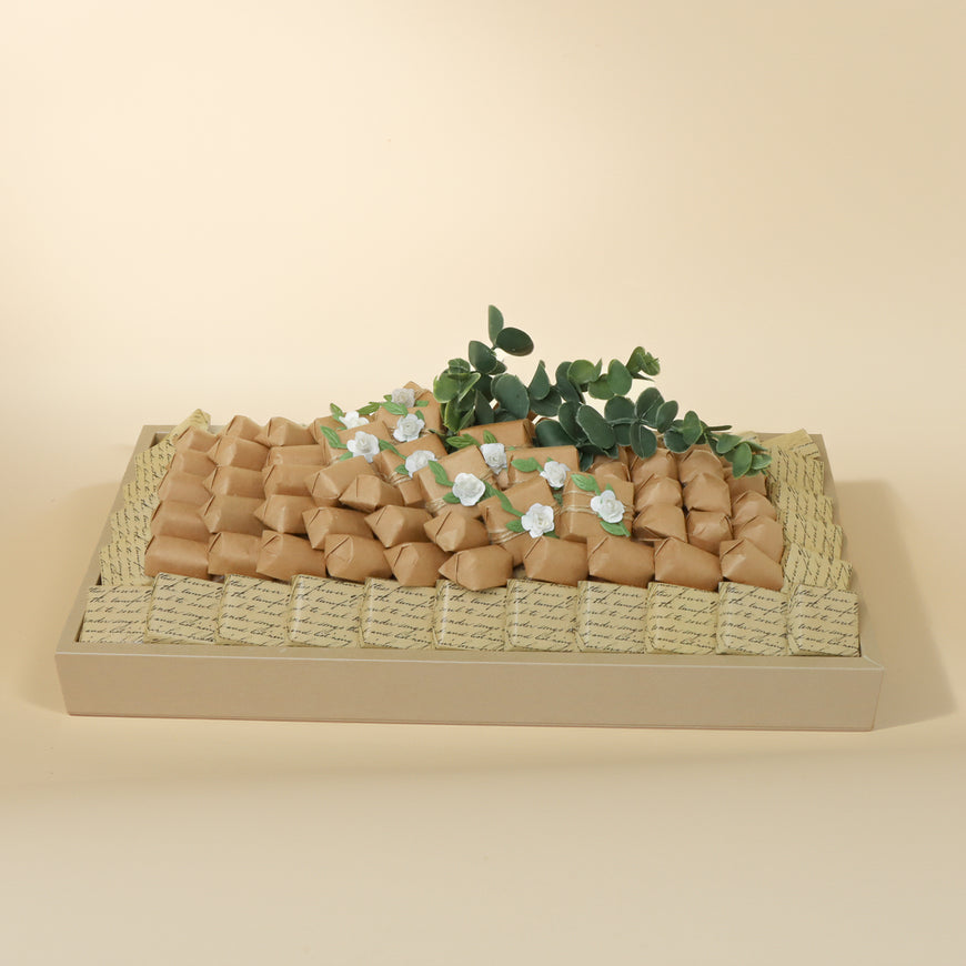 Rustic Theme Designed Chocolate Leather Tray