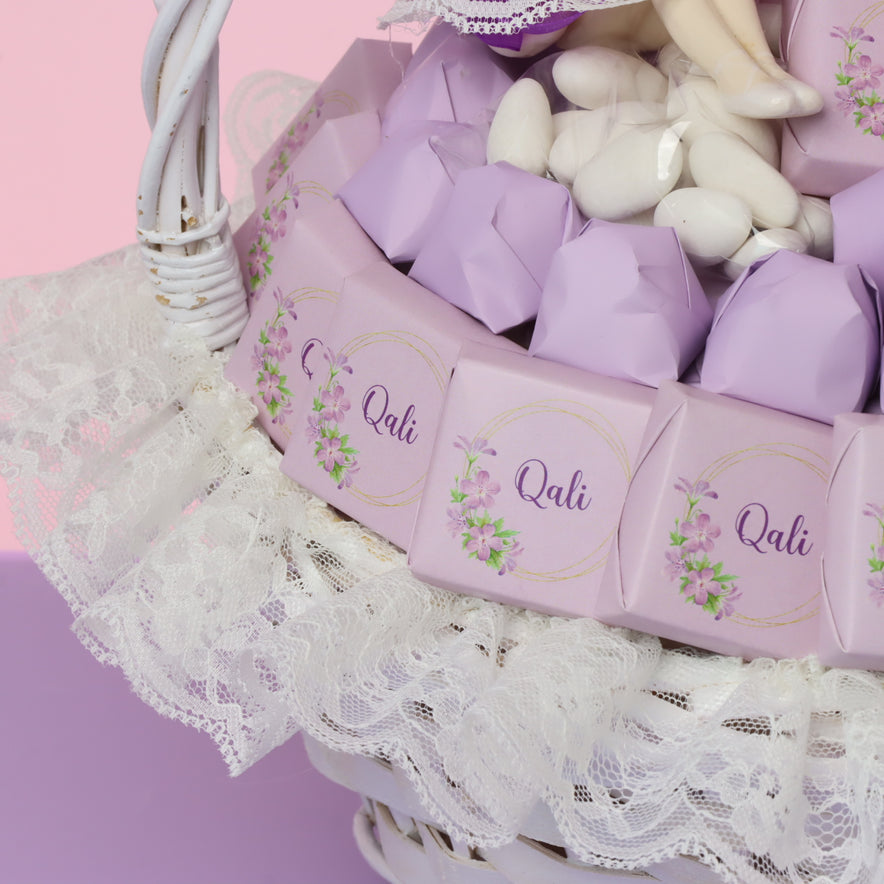 Baby girl ballerina & flower decorated chocolate large basket