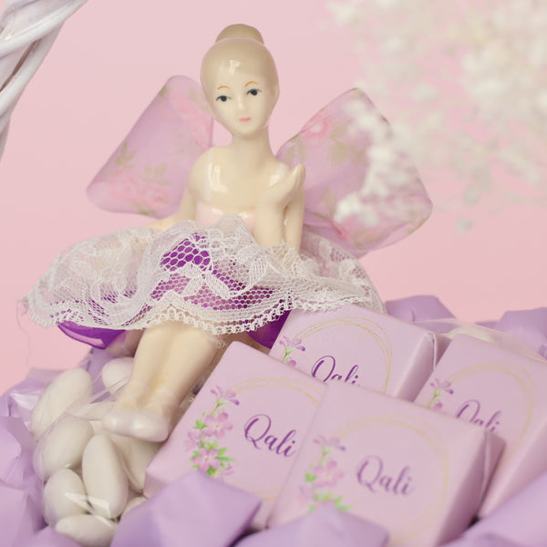 Baby girl ballerina & flower decorated chocolate medium basket