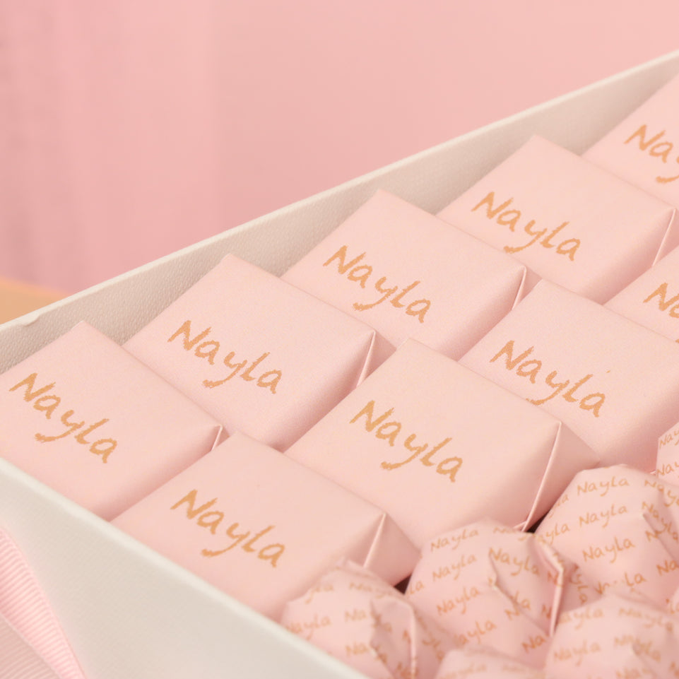 Baby girl teddy themed personalized chocolate extra large hamper