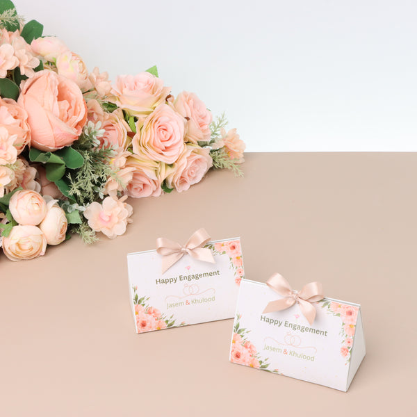 Set of 20 Bridal personalized chocolate triangle box
