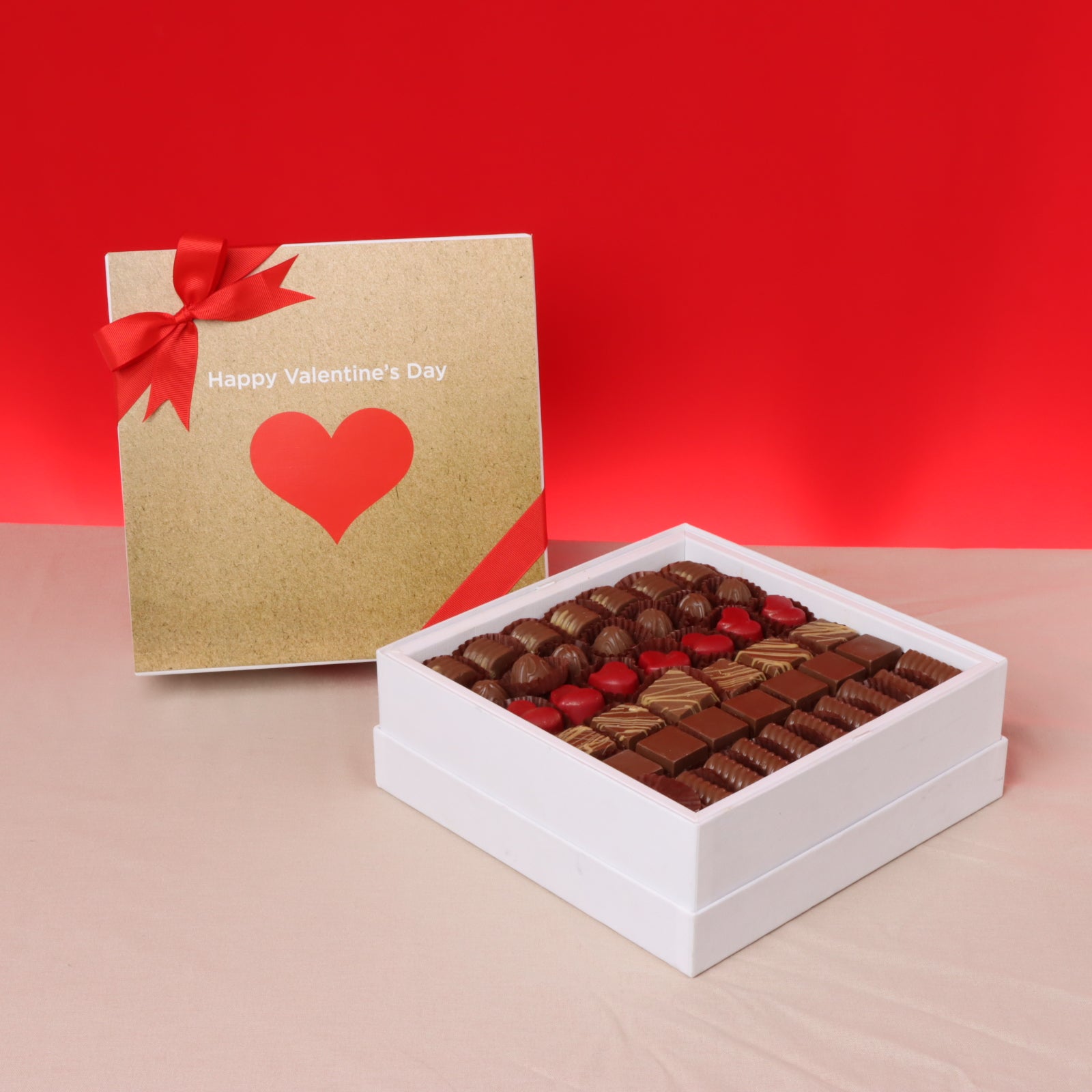Heart valentine designed chocolate hard box