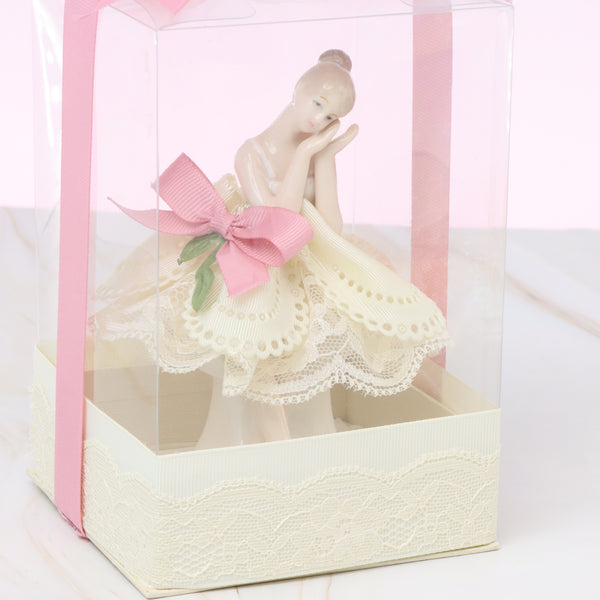 Set of 20 Baby girl ceramic ballerina clear box