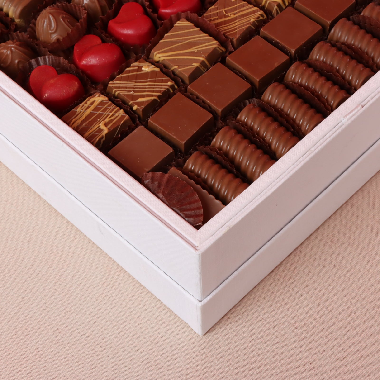 Heart valentine designed chocolate hard box