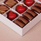 Red heart valentine designed 9-pc chocolate hard box