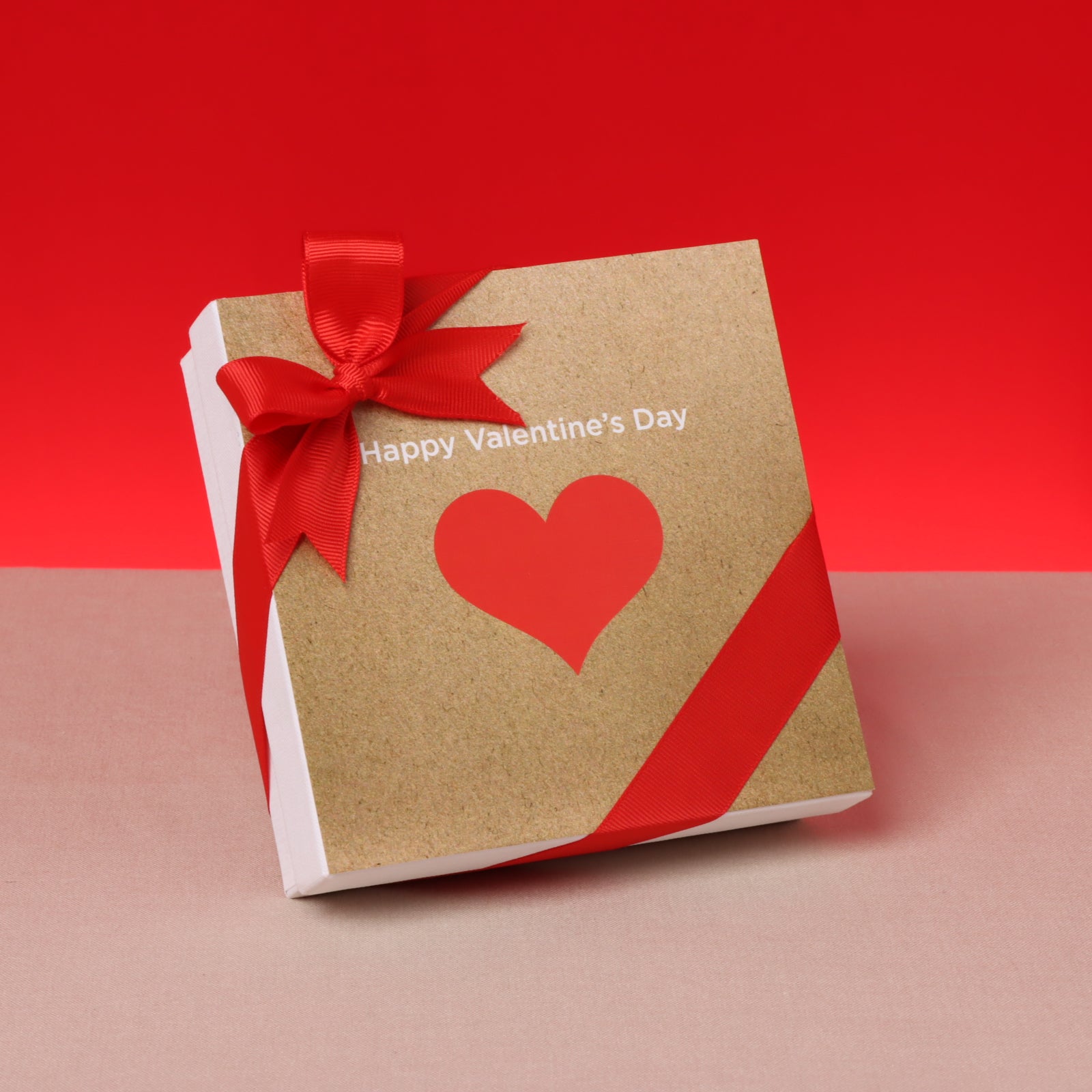 Red heart valentine designed 9-pc chocolate hard box