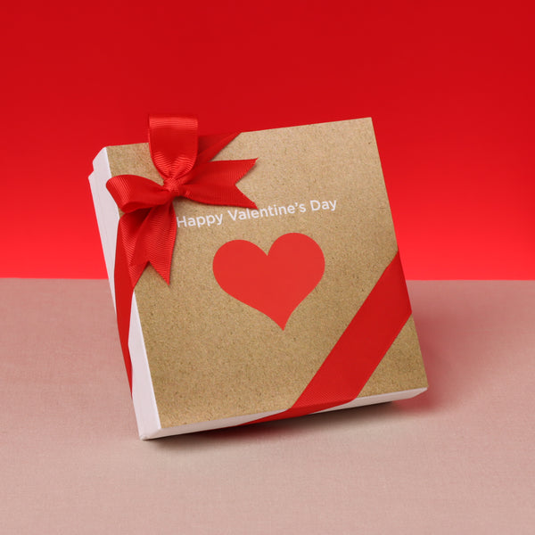 Red heart valentine designed 9-pc chocolate hard box