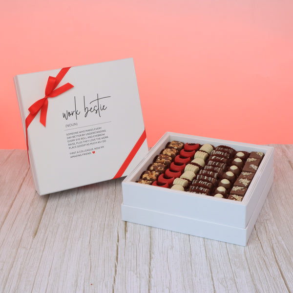 Work bestie designed premium chocolate one layer hard box
