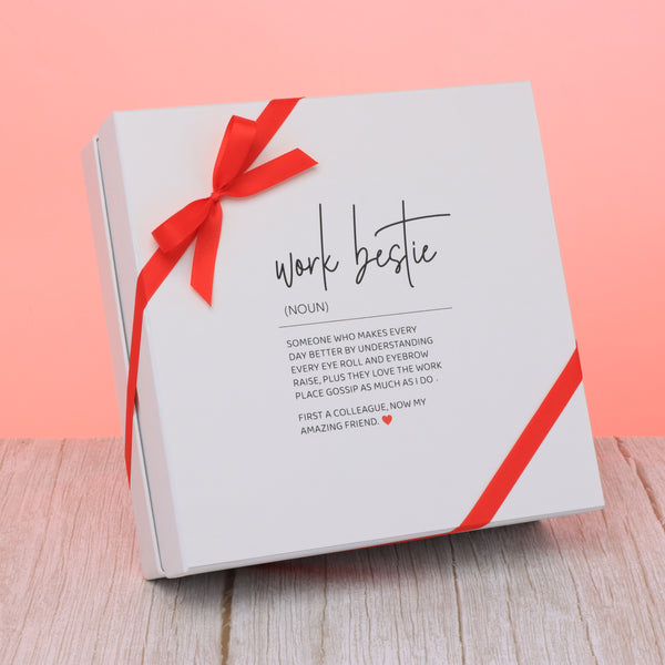 Work bestie designed premium chocolate one layer hard box