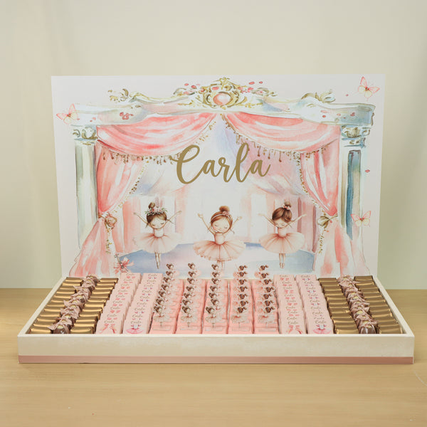 Baby girl customize tray Ballerina  theme design with acrylic backdrop
