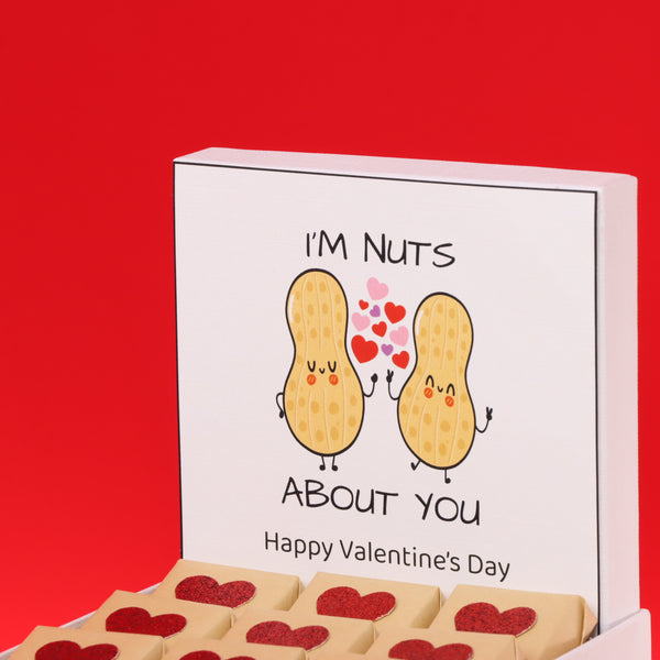 I'm nut's about you valentine designed chocolate small hamper