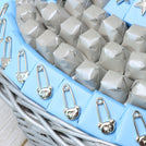 Baby boy teddy pin decorated chocolate extra large basket