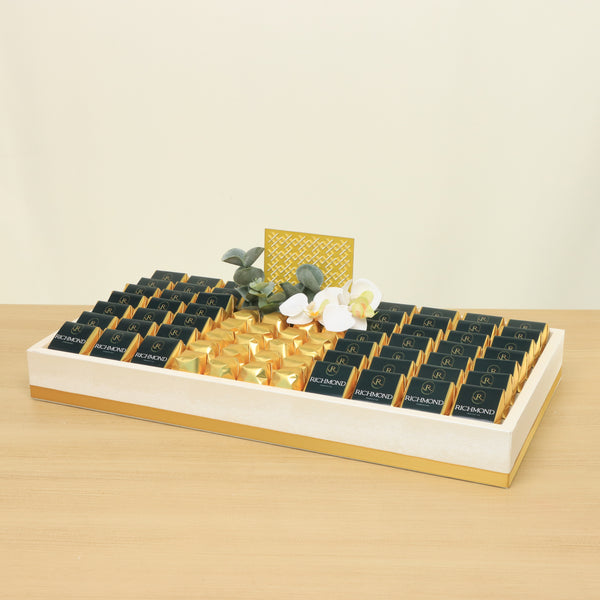 Corporate customized premium chocolate medium leather tray