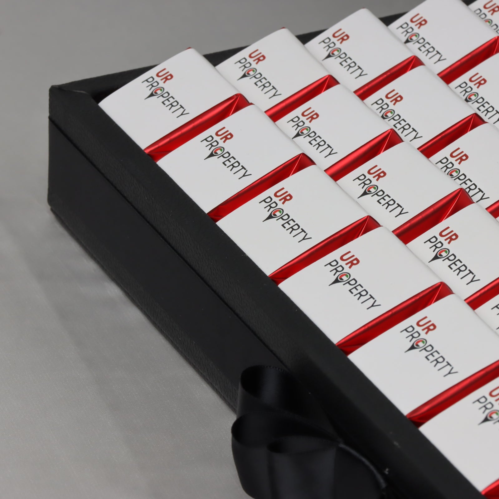 Corporate customized premium chocolate medium leather tray with acrylic backdrop