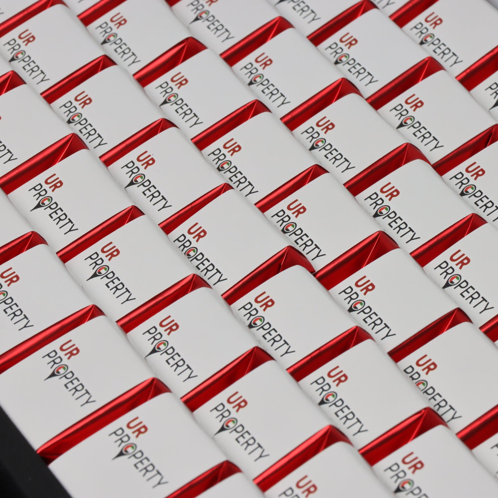 Corporate customized premium chocolate medium leather tray with acrylic backdrop