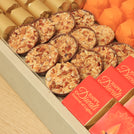 Happy Diwali with acrylic elephant decorated chocolate & sweets medium leather tray