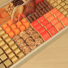 Happy Diwali with acrylic elephant decorated chocolate & sweets medium leather tray