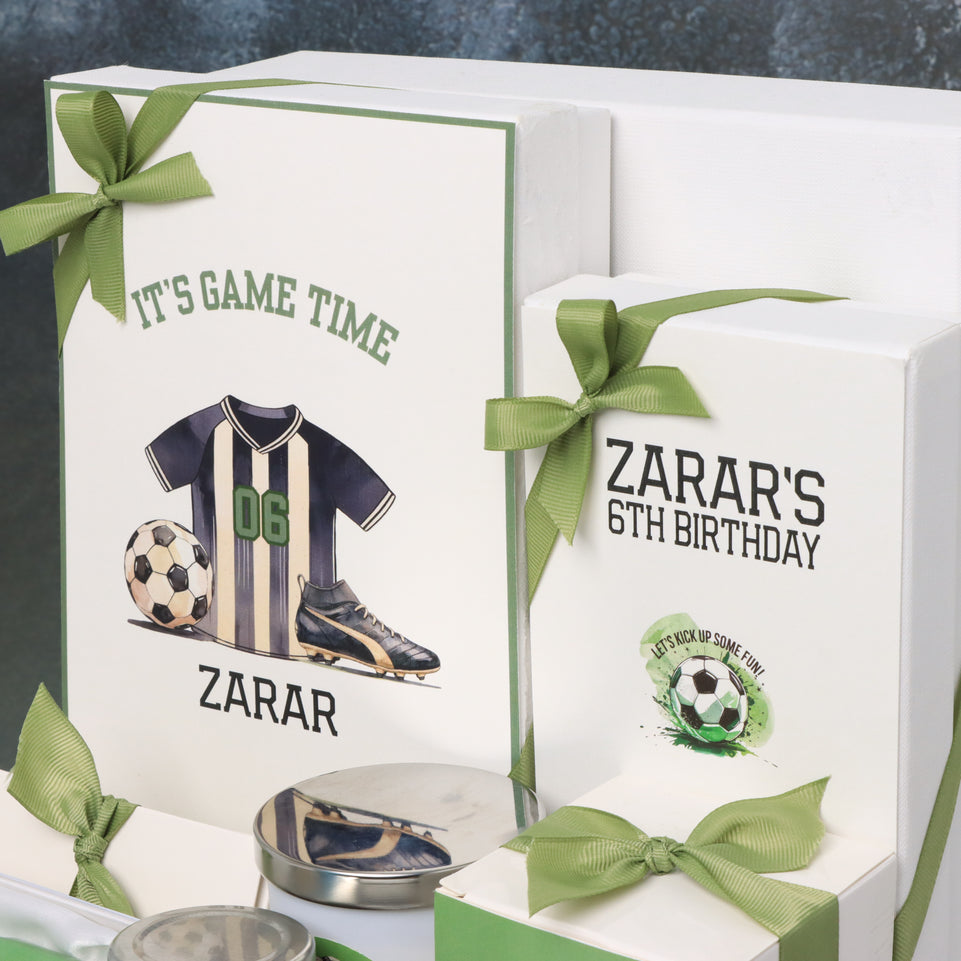 Baby boy soccer designed premium chocolate & sweets large hamper