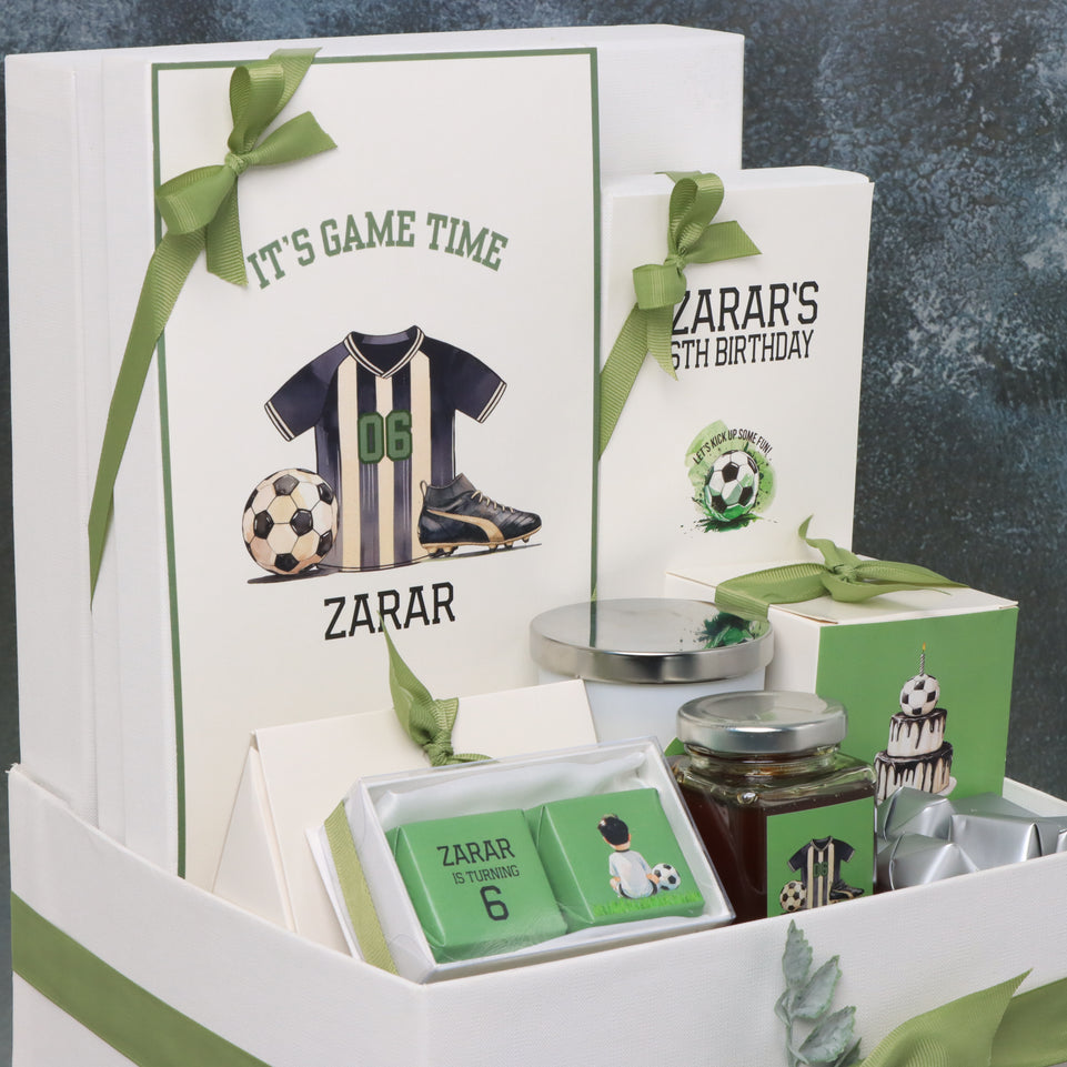 Baby boy soccer designed premium chocolate & sweets large hamper