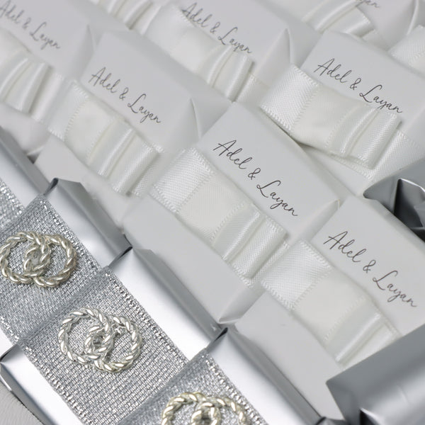 Bridal personalized & decorated chocolate medium leather tray