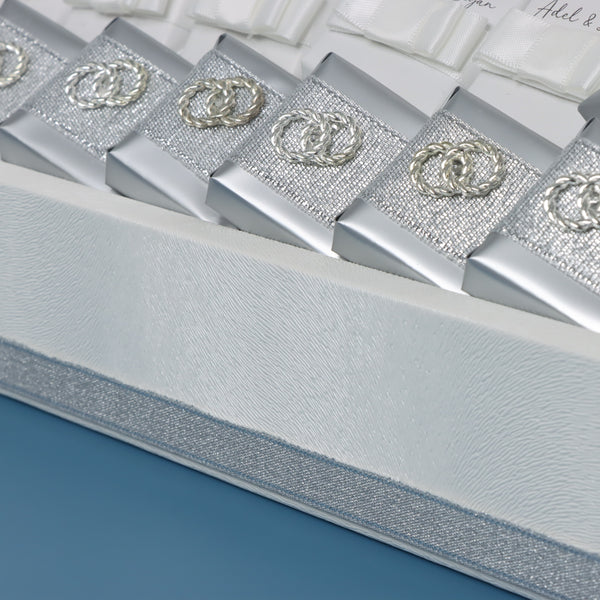 Bridal personalized & decorated chocolate medium leather tray