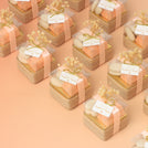 Set of 20 Bridal chocolate & almond dragees clear box