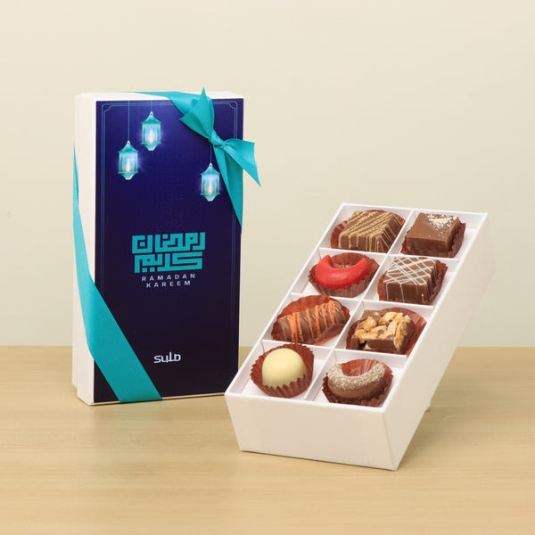 Set of 6 Corporate customized premium unwrapped chocolate 8P hard box