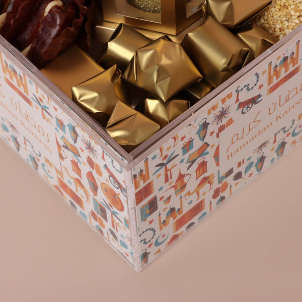 Ramadan Kareem patches designed premium chocolate & sweets medium acrylic tray