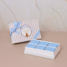Set of 20 Baby boy teddy designed premium chocolate 6-piece hard box with ribbon