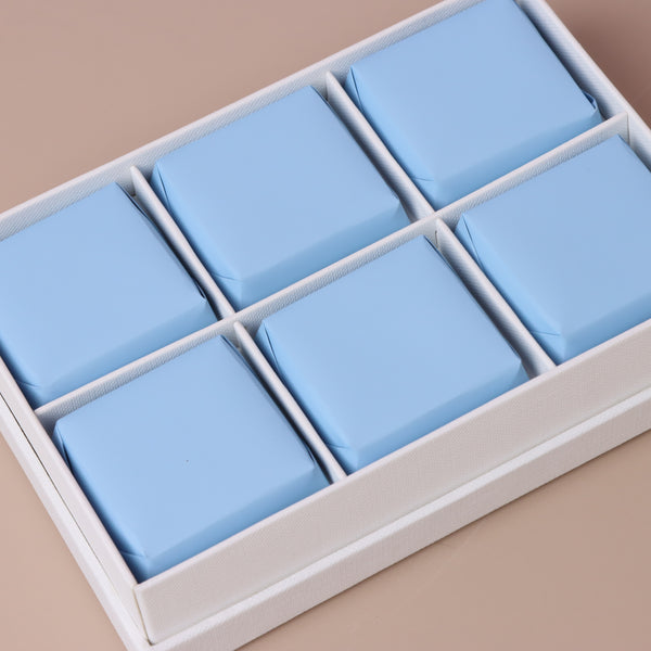 Set of 20 Baby boy teddy designed premium chocolate 6-piece hard box with ribbon