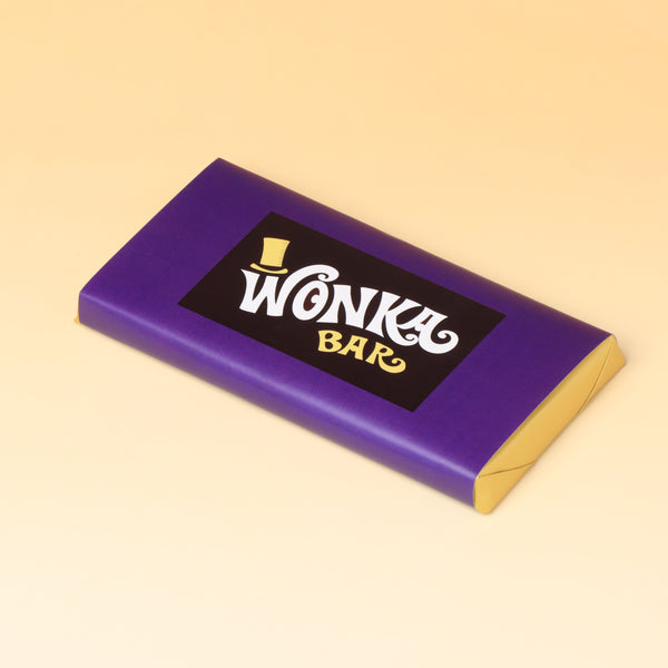 Set of 10 Willy wonka designed plain milk chocolate bar