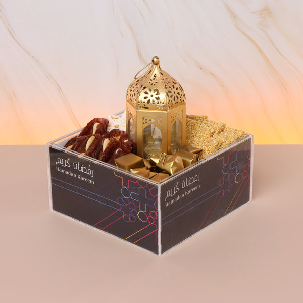 Ramadan geometrical designed chocolate and sweets acrylic medium tray