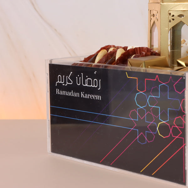 Ramadan geometrical designed chocolate and sweets acrylic medium tray