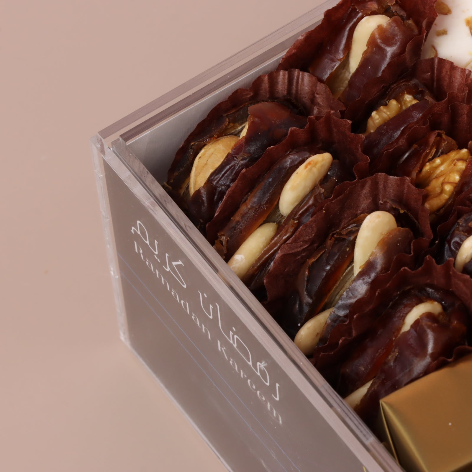 Ramadan geometrical designed chocolate and sweets acrylic medium tray