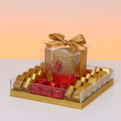 Diwali decorated candle & chocolate acrylic tray
