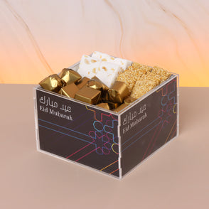 Eid mubarak geometrical designed choc...