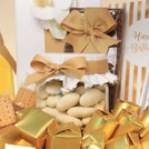 Rustic designed "happy birthday" premium chocolate & sweets medium basket