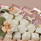Baby girl flower designed chocolate decorated medium leather tray