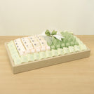 Bridal customized sage green designed premium chocolate medium leather tray
