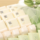 Bridal customized sage green designed premium chocolate medium leather tray