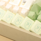 Bridal customized sage green designed premium chocolate medium leather tray