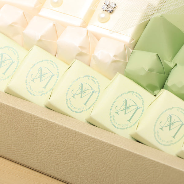 Bridal customized sage green designed premium chocolate medium leather tray