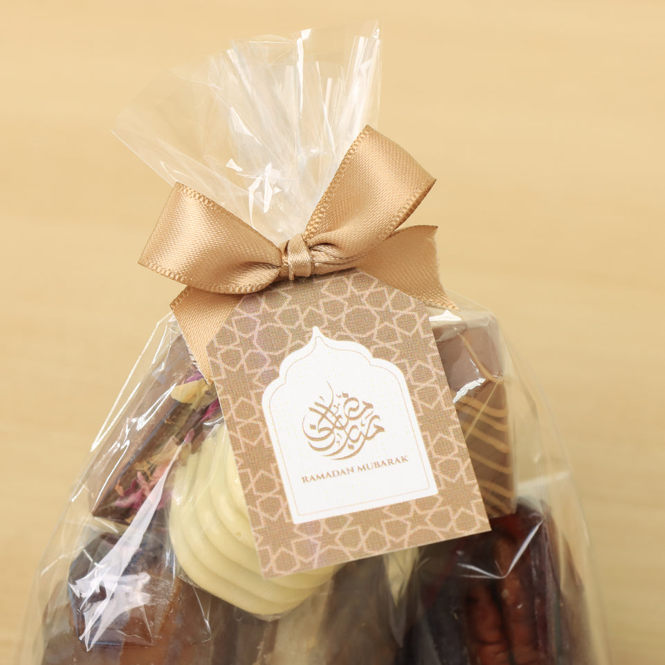 Set of 20 Ramadan tag designed premium chocolate & dates pack giveaway