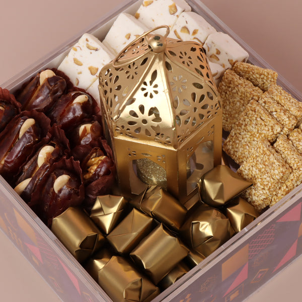 Ramadan Kareem colorful patches designed chocolate and sweet acrylic medium tray