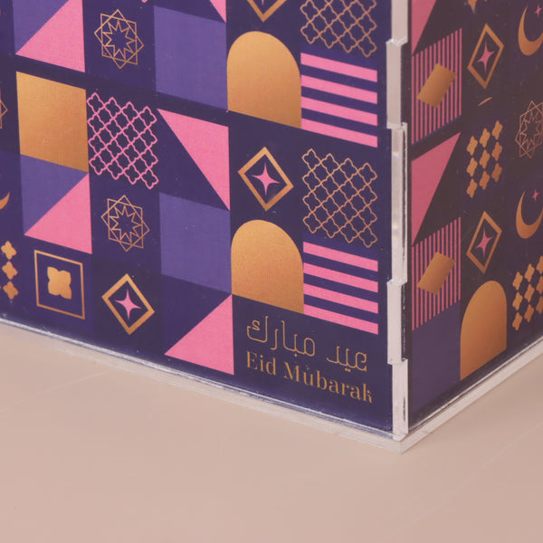 Ramadan Kareem colorful patches designed chocolate and sweet acrylic medium tray