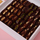 Corporate customized Ramadan kareem pastel designed chocolate & dates 2-layer hard box