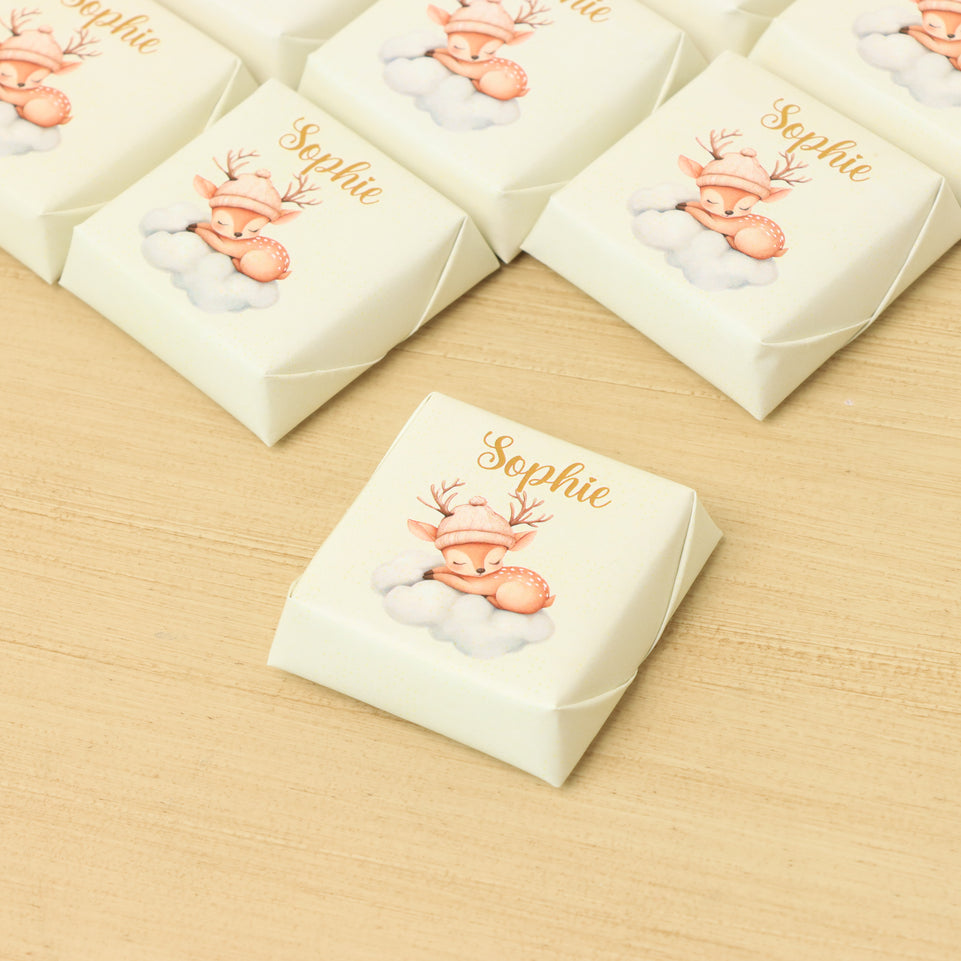 Baby girl cloud deer design personalized chocolate